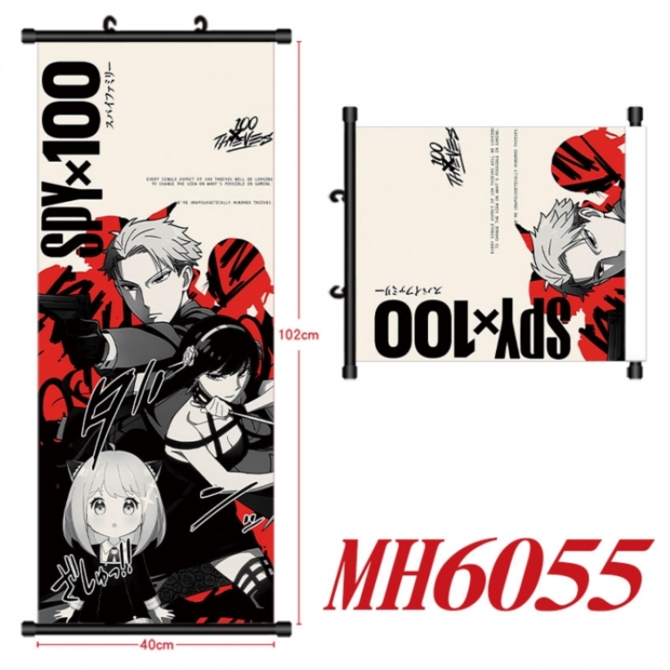 SPY×FAMILY Anime black Plastic rod Cloth painting Wall Scroll 40X102CM