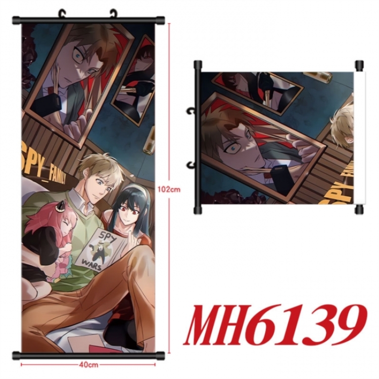 SPY×FAMILY Anime black Plastic rod Cloth painting Wall Scroll 40X102CM
