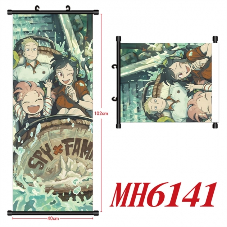 SPY×FAMILY Anime black Plastic rod Cloth painting Wall Scroll 40X102CM