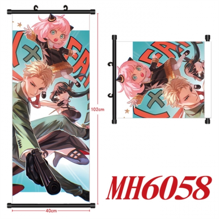 SPY×FAMILY Anime black Plastic rod Cloth painting Wall Scroll 40X102CM