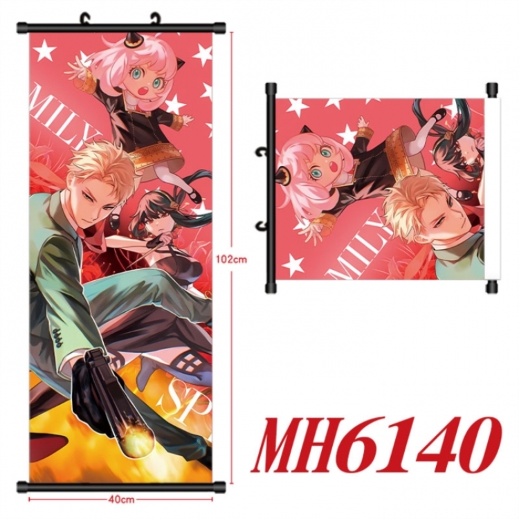 SPY×FAMILY Anime black Plastic rod Cloth painting Wall Scroll 40X102CM