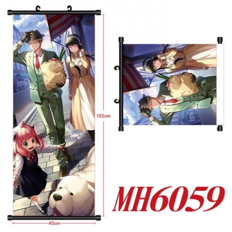 SPY×FAMILY Anime black Plastic rod Cloth painting Wall Scroll 40X102CM