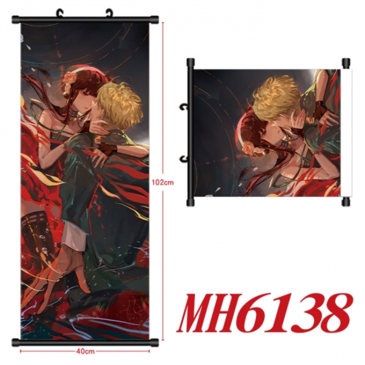 SPY×FAMILY Anime black Plastic rod Cloth painting Wall Scroll 40X102CM