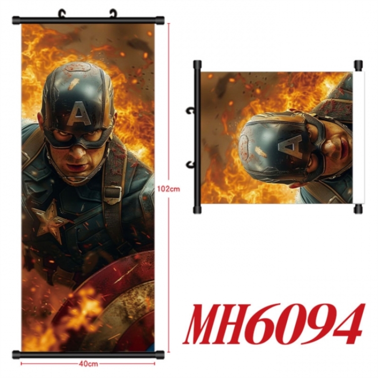 Marvel Anime black Plastic rod Cloth painting Wall Scroll 40X102CM