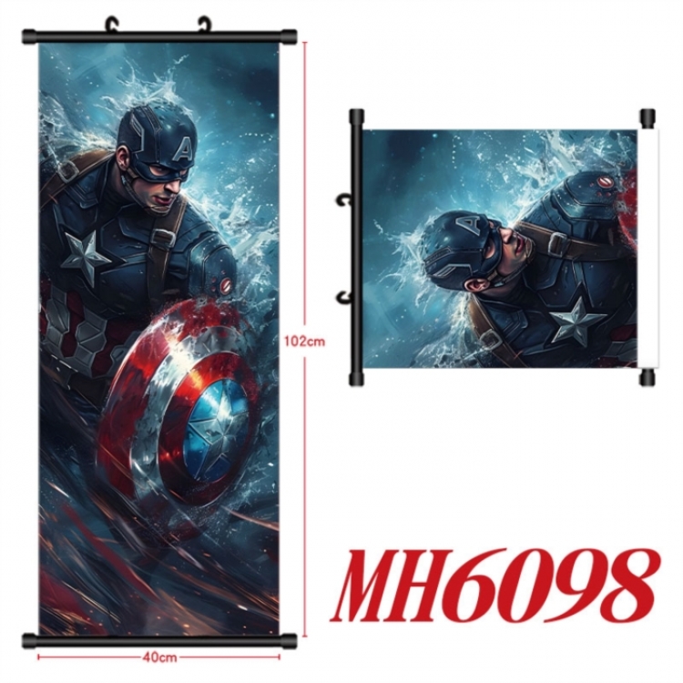 Marvel Anime black Plastic rod Cloth painting Wall Scroll 40X102CM