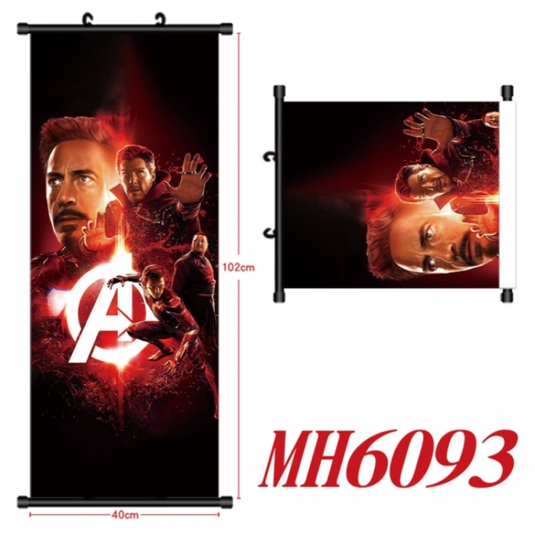 Marvel Anime black Plastic rod Cloth painting Wall Scroll 40X102CM