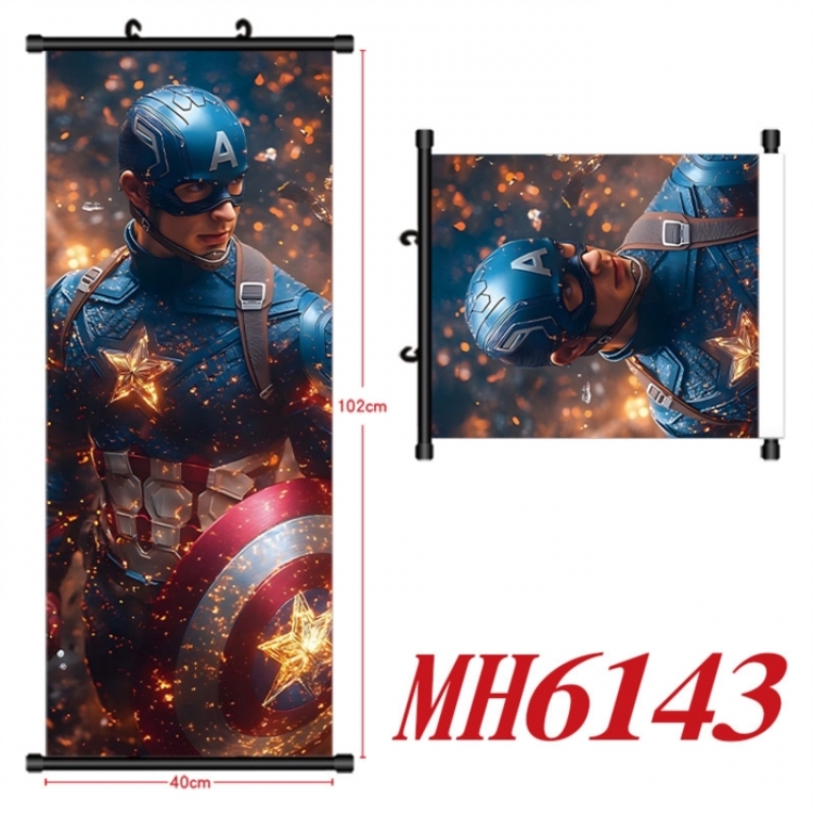 Marvel Anime black Plastic rod Cloth painting Wall Scroll 40X102CM