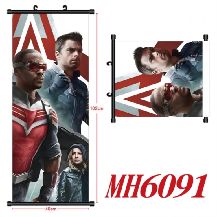 Marvel Anime black Plastic rod Cloth painting Wall Scroll 40X102CM