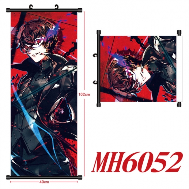 Megami Ibunroku Persona Anime black Plastic rod Cloth painting Wall Scroll 40X102CM