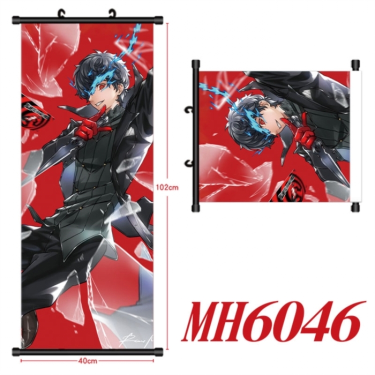 Megami Ibunroku Persona Anime black Plastic rod Cloth painting Wall Scroll 40X102CM
