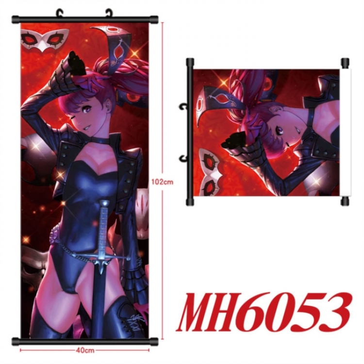 Megami Ibunroku Persona Anime black Plastic rod Cloth painting Wall Scroll 40X102CM