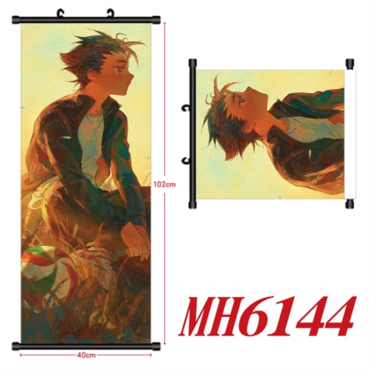 Haikyuu!! Anime black Plastic rod Cloth painting Wall Scroll 40X102CM
