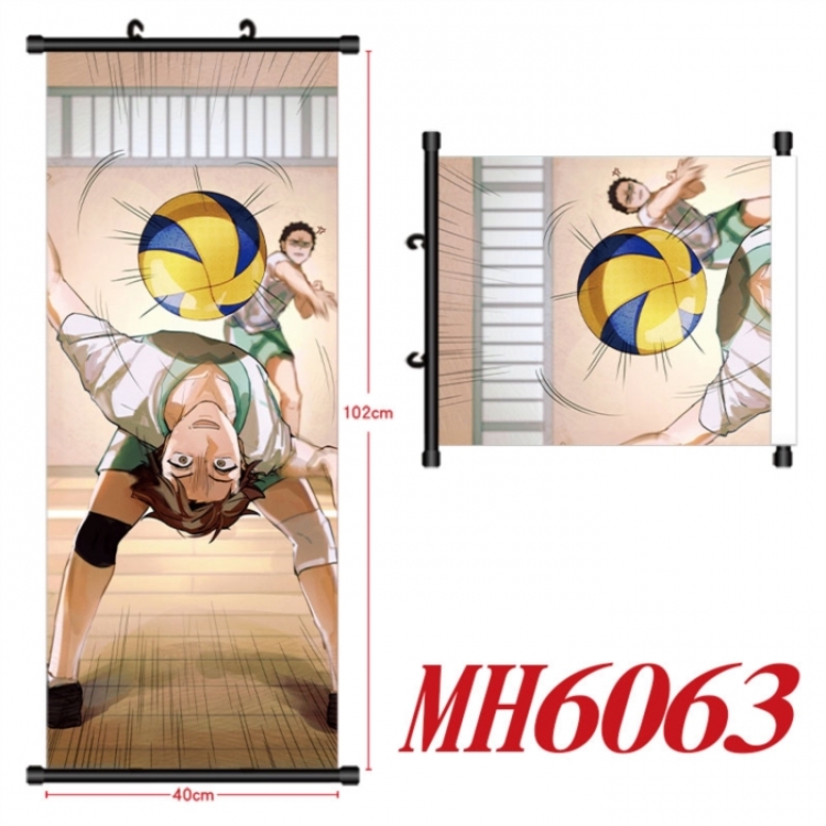 Haikyuu!! Anime black Plastic rod Cloth painting Wall Scroll 40X102CM