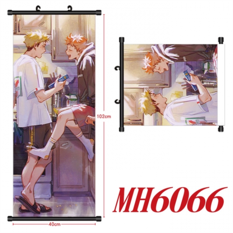 Haikyuu!! Anime black Plastic rod Cloth painting Wall Scroll 40X102CM