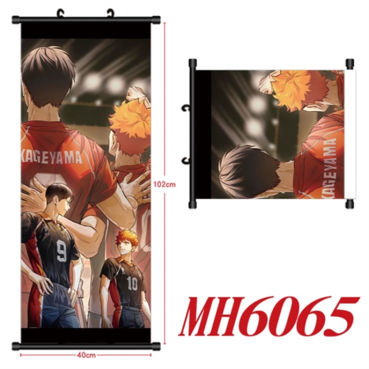Haikyuu!! Anime black Plastic rod Cloth painting Wall Scroll 40X102CM