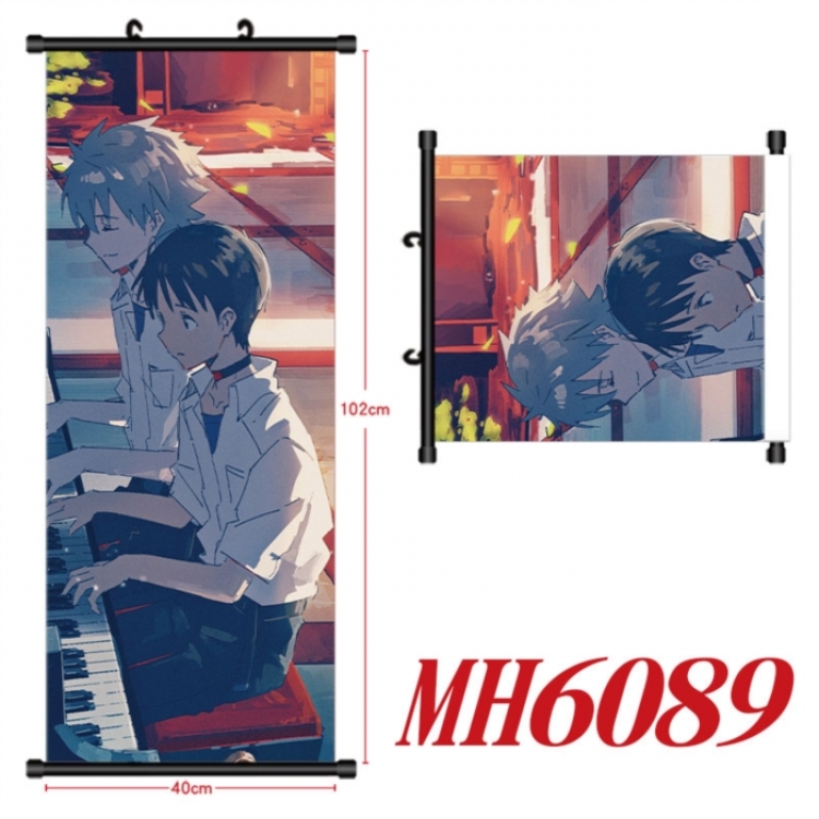 EVA Anime black Plastic rod Cloth painting Wall Scroll 40X102CM