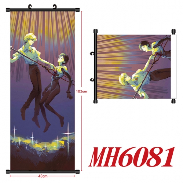 EVA Anime black Plastic rod Cloth painting Wall Scroll 40X102CM