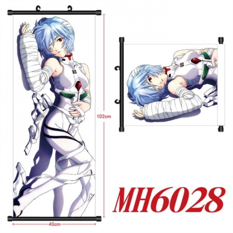 EVA Anime black Plastic rod Cloth painting Wall Scroll 40X102CM