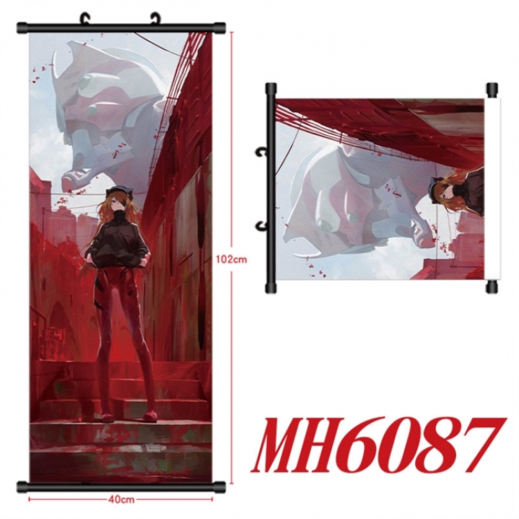 EVA Anime black Plastic rod Cloth painting Wall Scroll 40X102CM
