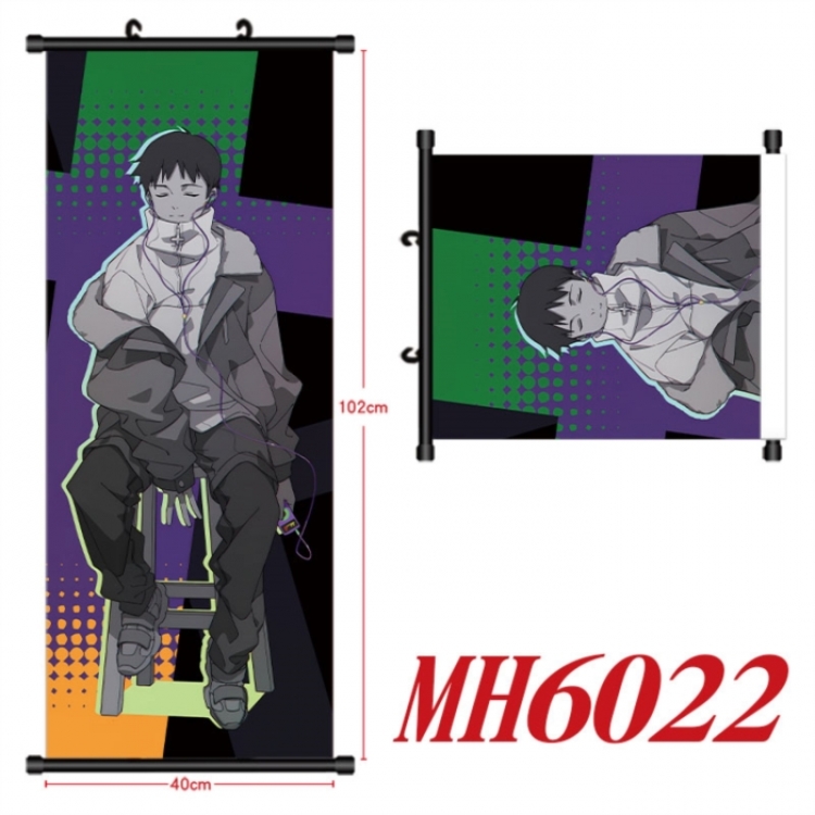 EVA Anime black Plastic rod Cloth painting Wall Scroll 40X102CM