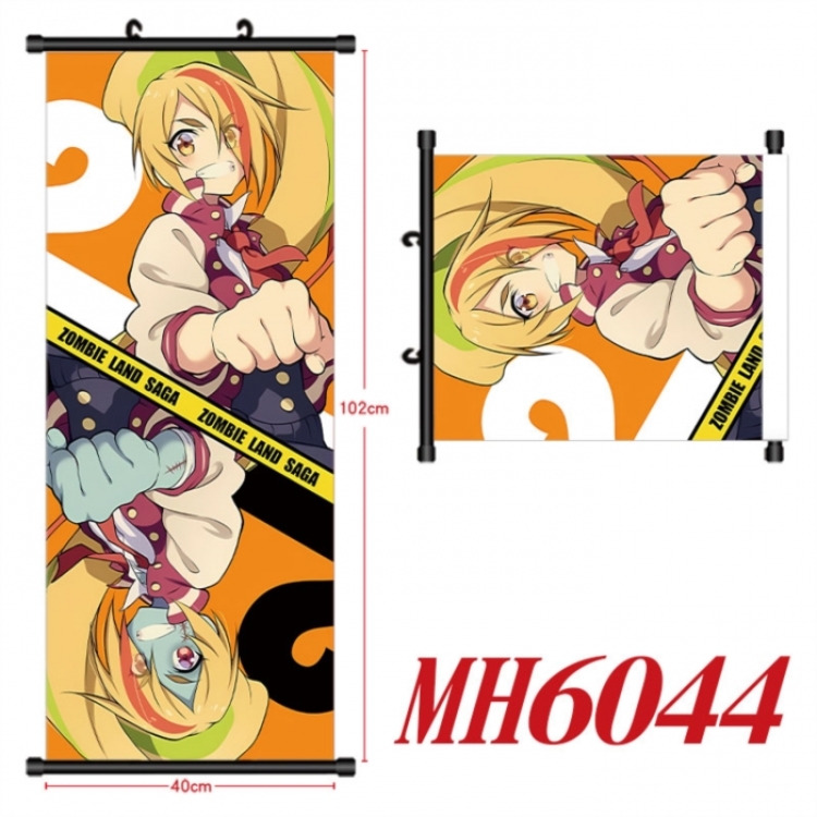 ZombieLandSaga  Anime black Plastic rod Cloth painting Wall Scroll 40X102CM