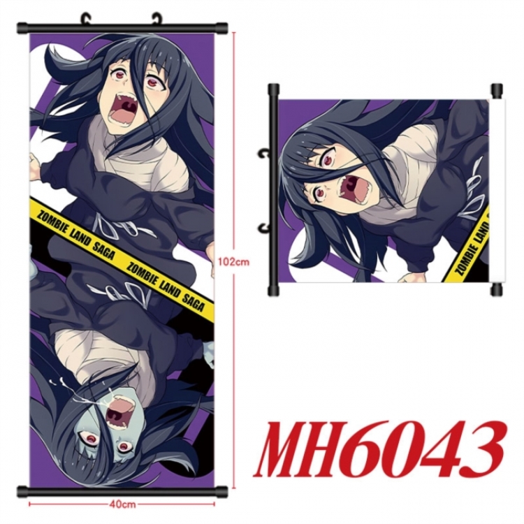 ZombieLandSaga  Anime black Plastic rod Cloth painting Wall Scroll 40X102CM