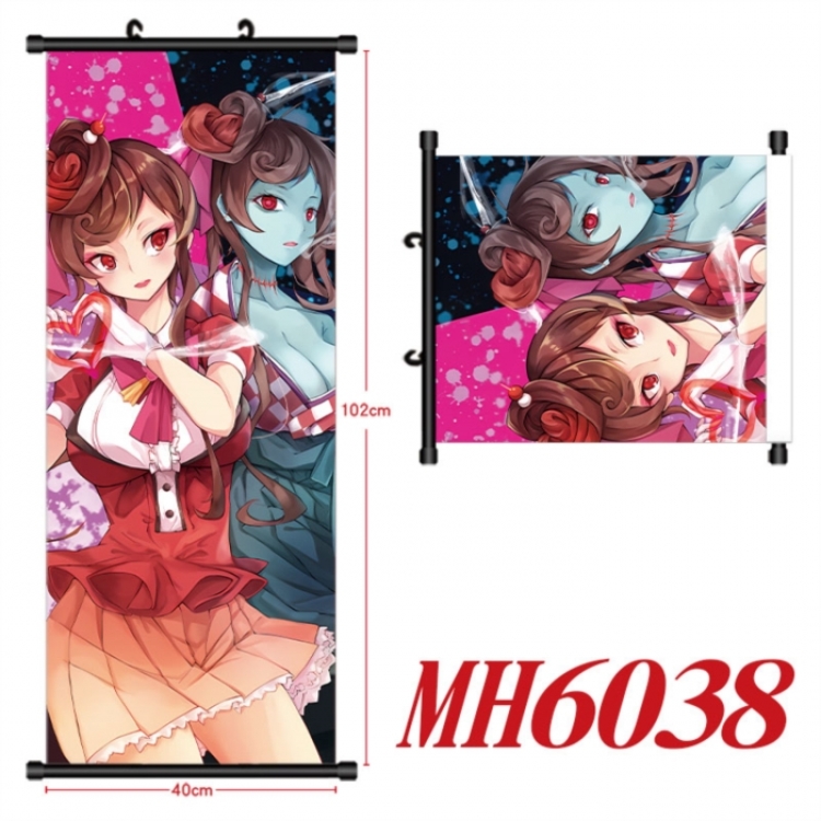 ZombieLandSaga  Anime black Plastic rod Cloth painting Wall Scroll 40X102CM