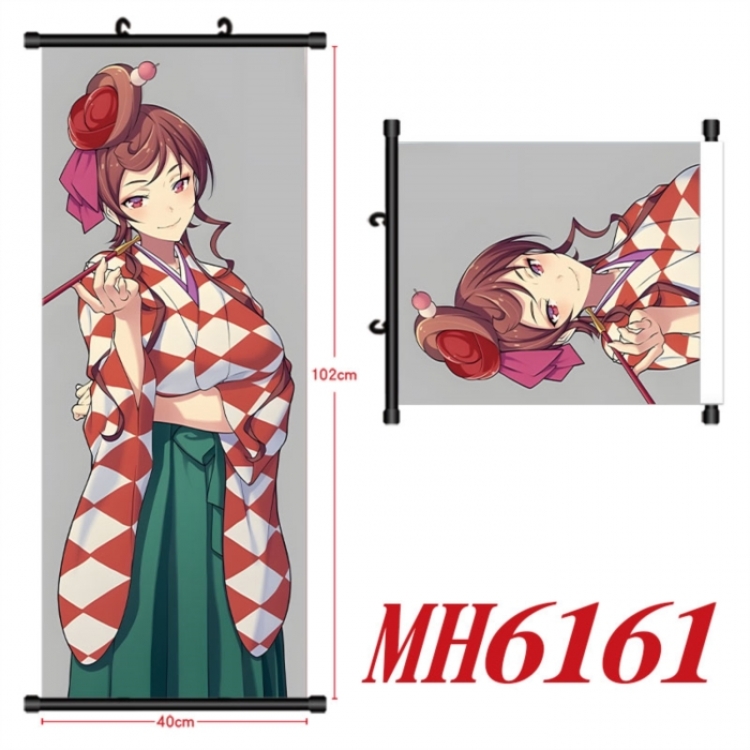 ZombieLandSaga  Anime black Plastic rod Cloth painting Wall Scroll 40X102CM