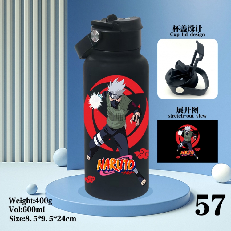 Naruto Anime peripheral new drink portable thermos cup 600ML