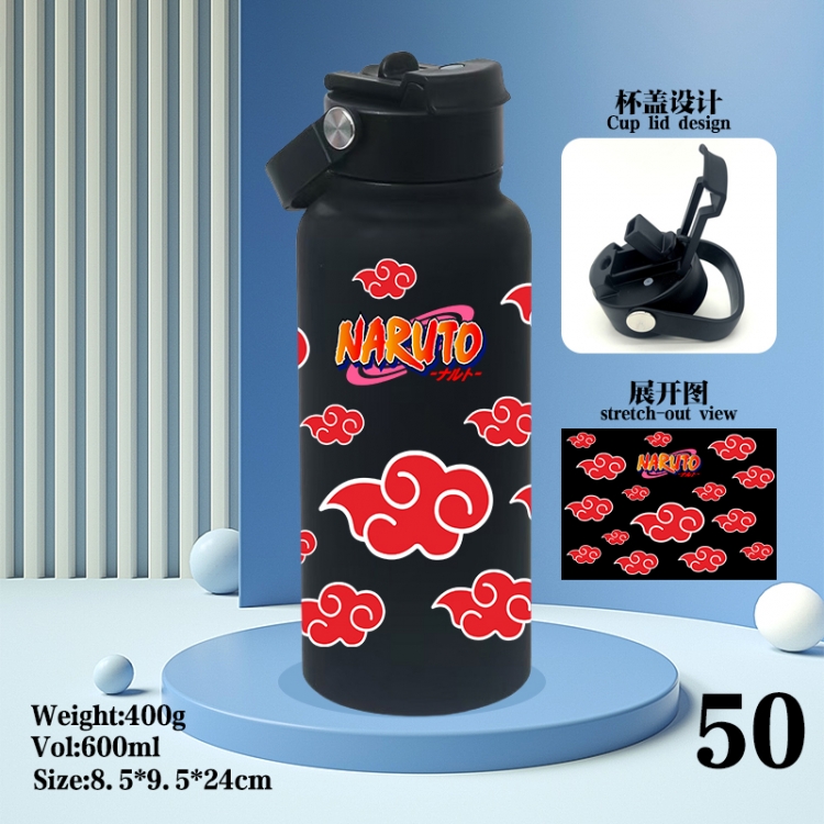 Naruto Anime peripheral new drink portable thermos cup 600ML