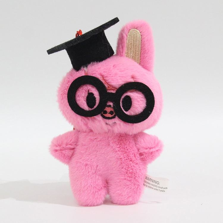 Graduation cap for homeless children Little rabbit fur+PP cotton plush toy pendant 12x8x6cm price for 5 pcs 