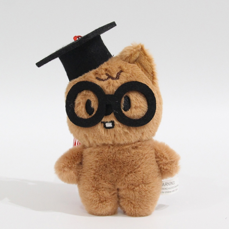 Graduation cap for homeless children Little rabbit fur+PP cotton plush toy pendant 12x8x6cm price for 5 pcs 
