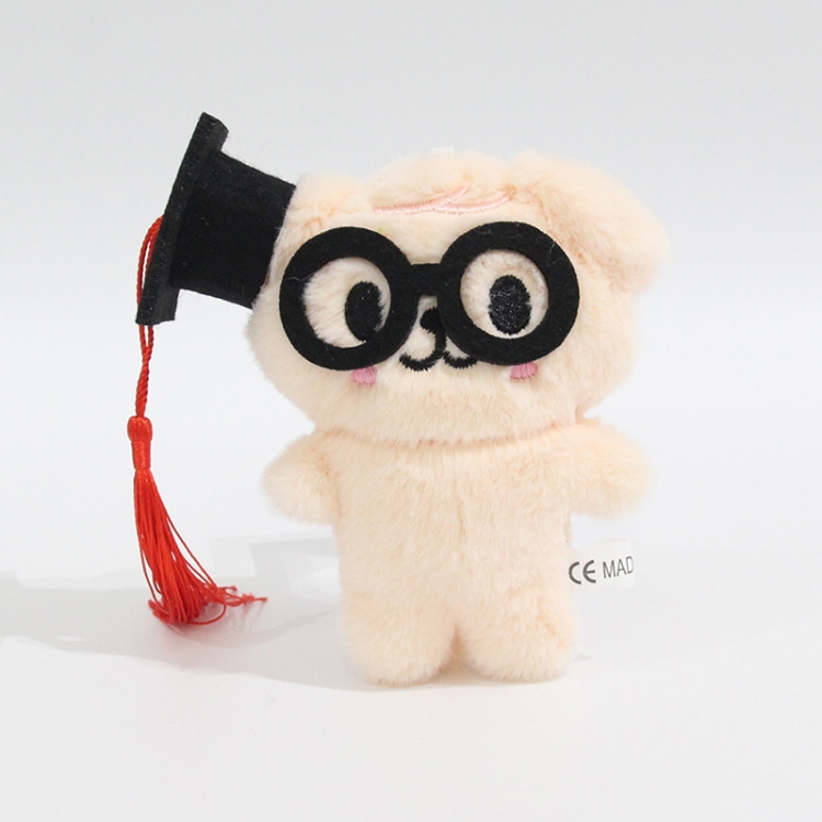 Graduation cap for homeless children Little rabbit fur+PP cotton plush toy pendant 12x8x6cm price for 5 pcs 