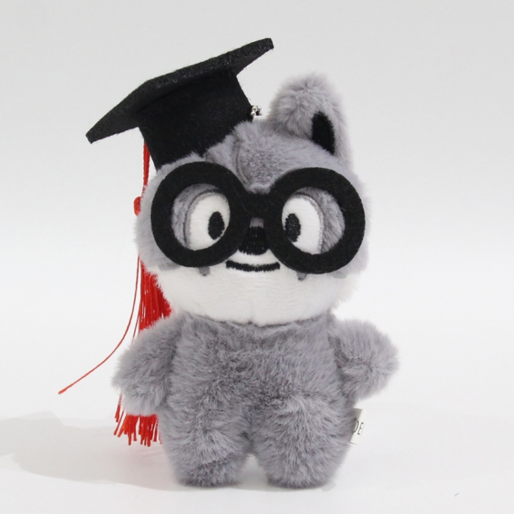 Graduation cap for homeless children Little rabbit fur+PP cotton plush toy pendant 12x8x6cm price for 5 pcs 