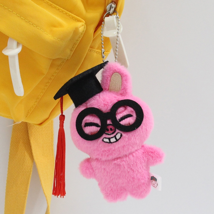 New graduation hat for homeless children Little rabbit fur+PP cotton plush toy pendant 12x8x5cm price for 5 pcs