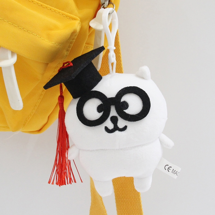 Self deprecating bear graduation hat Crystal Super Soft PP Cotton Plush Toy Pendant 12x8x6cm price for 5 pcs