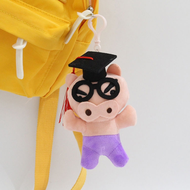 Left Guard Gate Graduation Hat Crystal Super Soft+PP Cotton Plush Toy Pendant 13x9x5cm