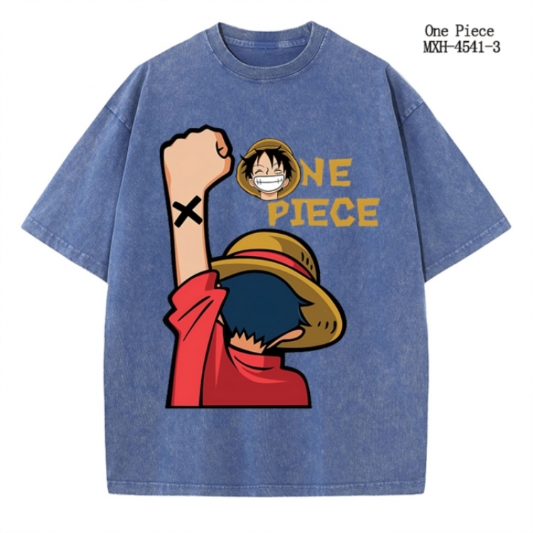 One Piece Anime peripheral pure cotton washed and worn T-shirt from S to 2XL