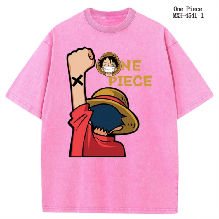 One Piece Anime peripheral pure cotton washed and worn T-shirt from S to 2XL
