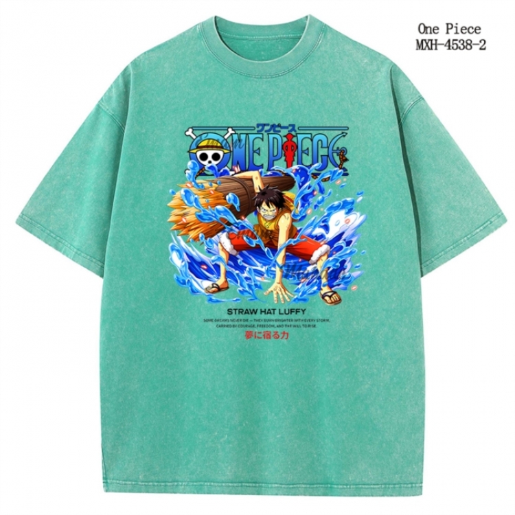 One Piece Anime peripheral pure cotton washed and worn T-shirt from S to 2XL