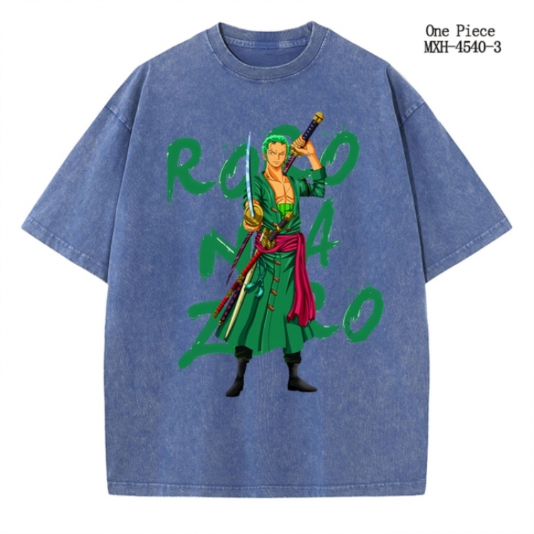 One Piece Anime peripheral pure cotton washed and worn T-shirt from S to 2XL