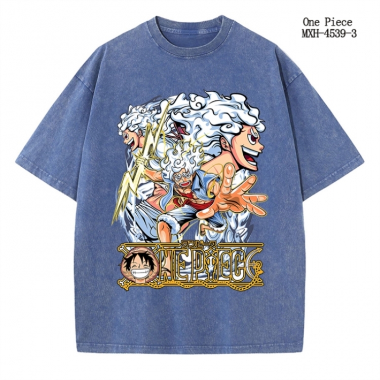 One Piece Anime peripheral pure cotton washed and worn T-shirt from S to 2XL
