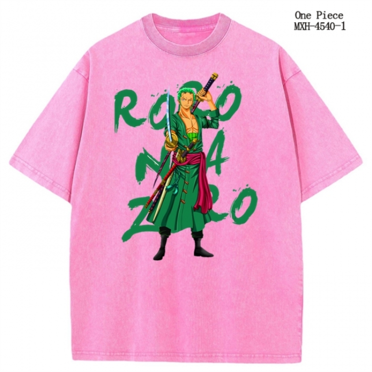 One Piece Anime peripheral pure cotton washed and worn T-shirt from S to 2XL