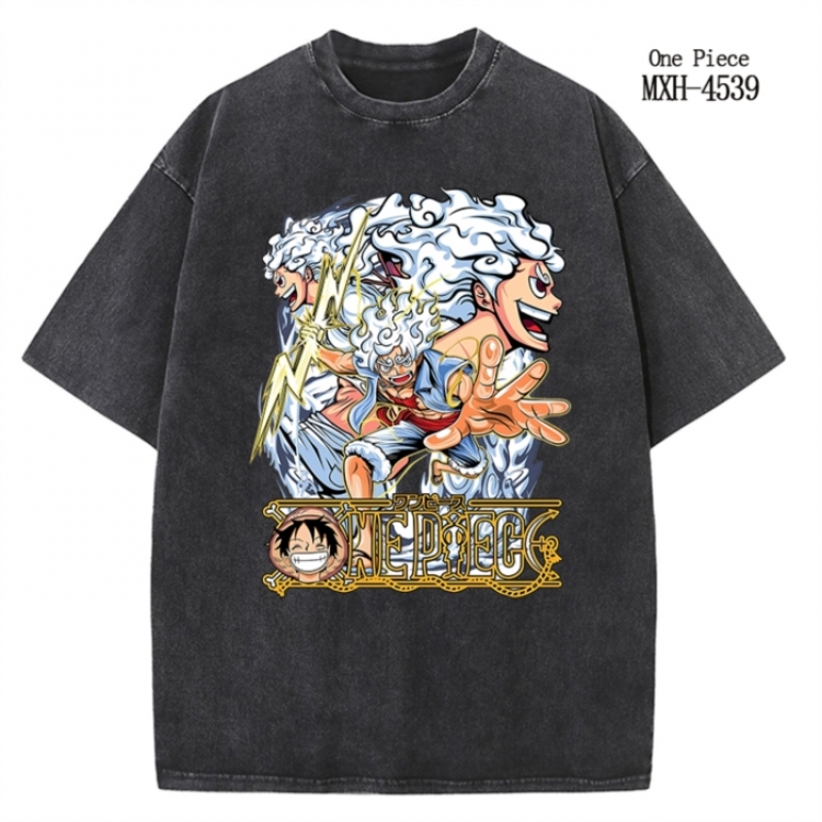One Piece Anime peripheral pure cotton washed and worn T-shirt from S to 2XL