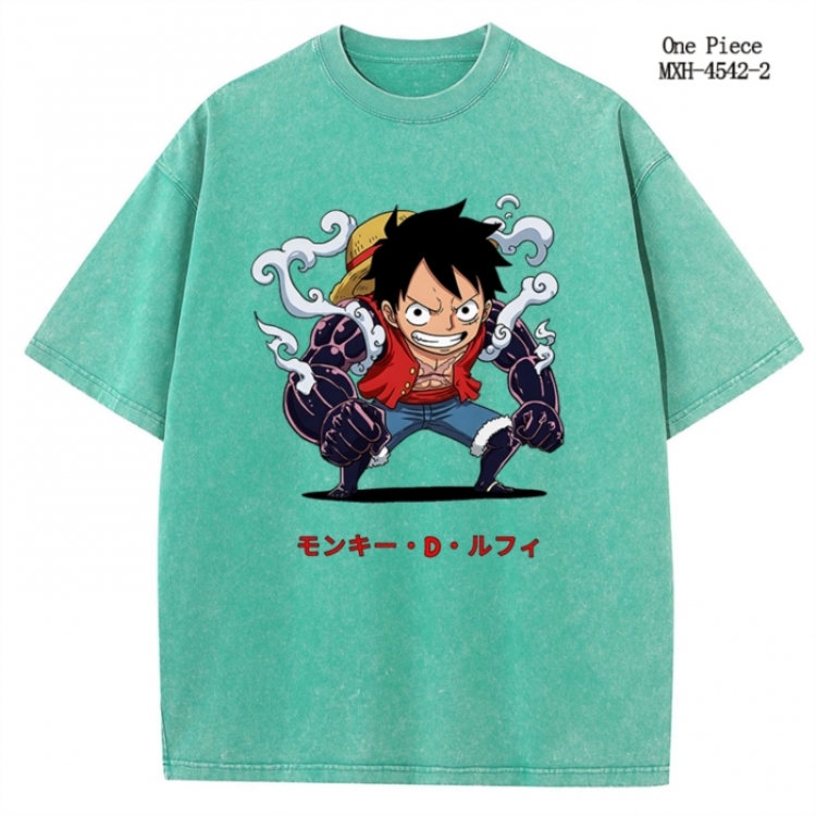 One Piece Anime peripheral pure cotton washed and worn T-shirt from S to 2XL