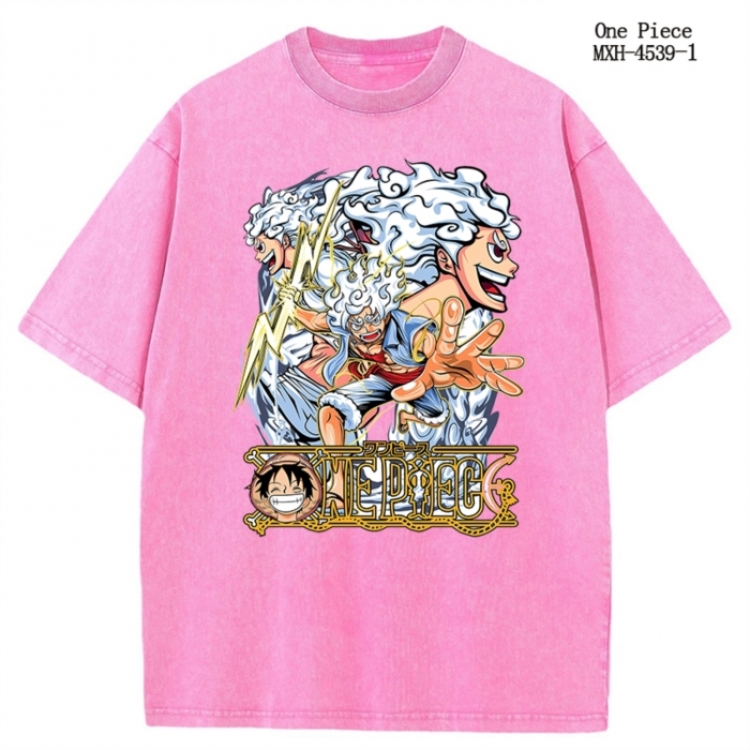 One Piece Anime peripheral pure cotton washed and worn T-shirt from S to 2XL
