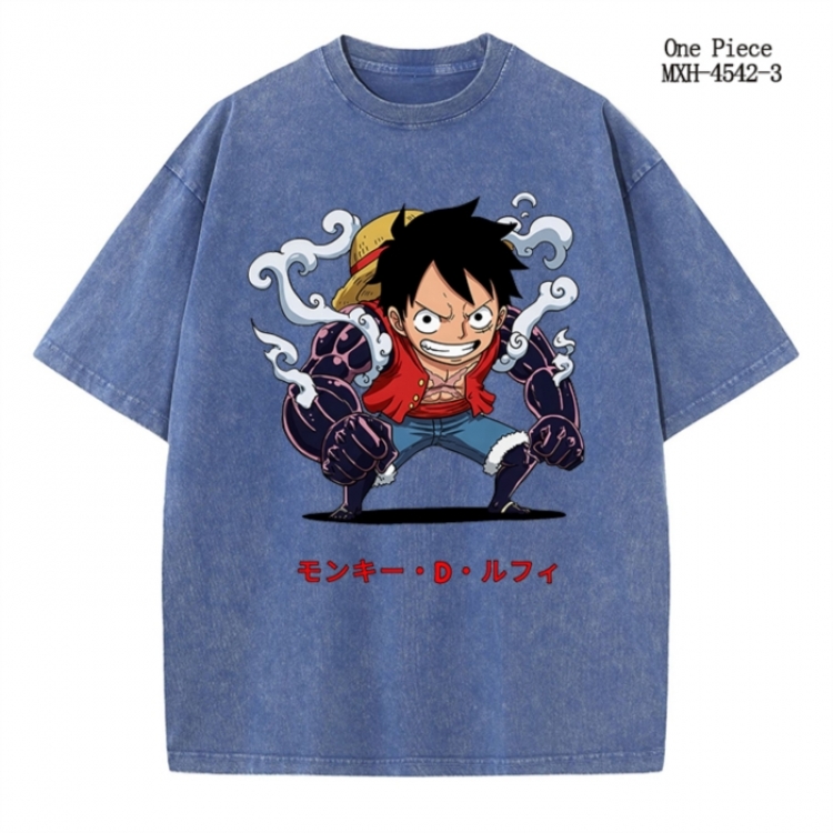 One Piece Anime peripheral pure cotton washed and worn T-shirt from S to 2XL