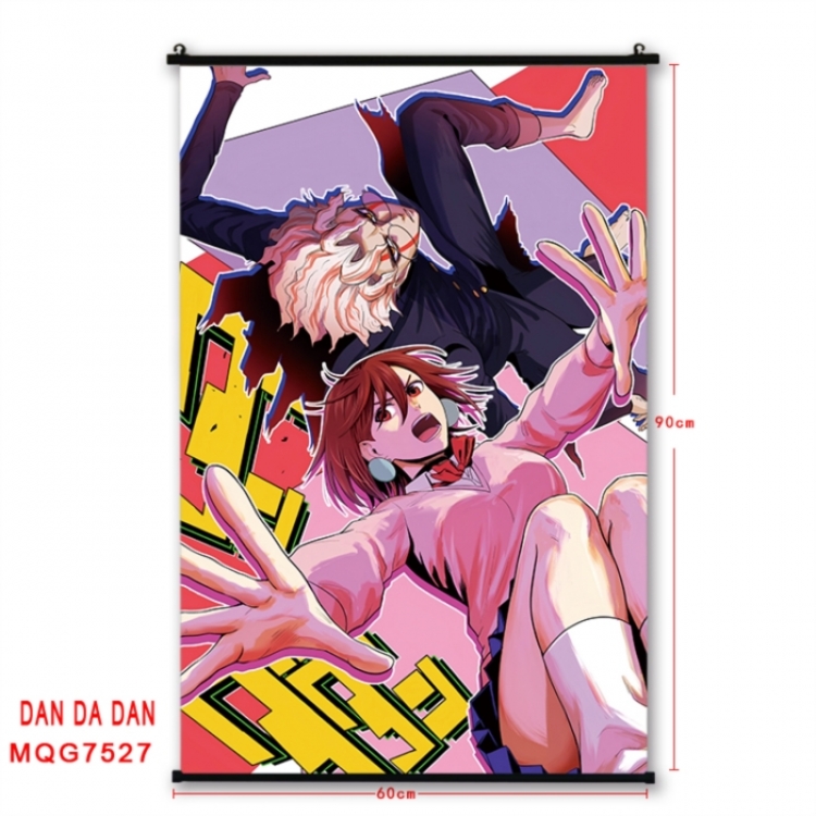 Dandadan Anime black Plastic rod Cloth painting Satin cloth Wall Scroll 60X90CM 
