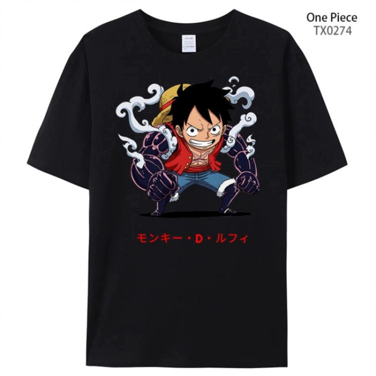 One Piece Anime peripheral printed pure cotton T-shirt from S to 4XL