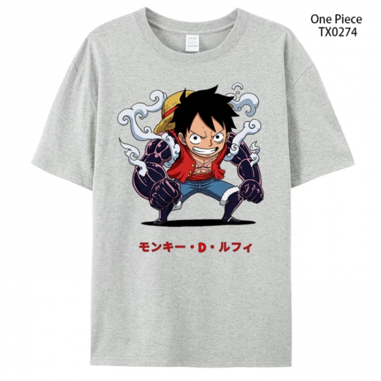 One Piece Anime peripheral printed pure cotton T-shirt from S to 4XL